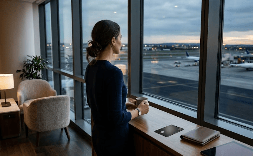 A calm, contemplative scene by a window.